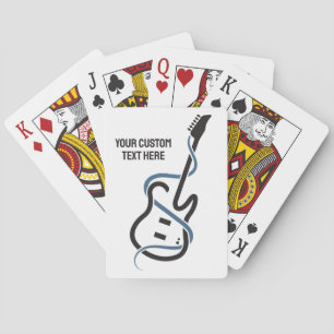 Aangepaste tekst gestileerde gitaar pokerkaarten