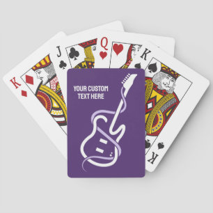 Aangepaste tekst gestileerde gitaar pokerkaarten