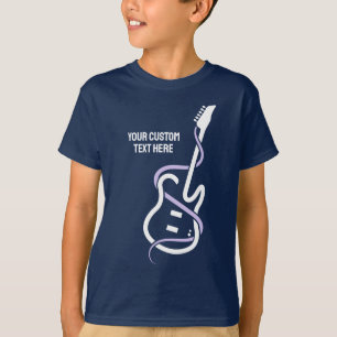 Aangepaste tekst gestileerde gitaar t-shirt