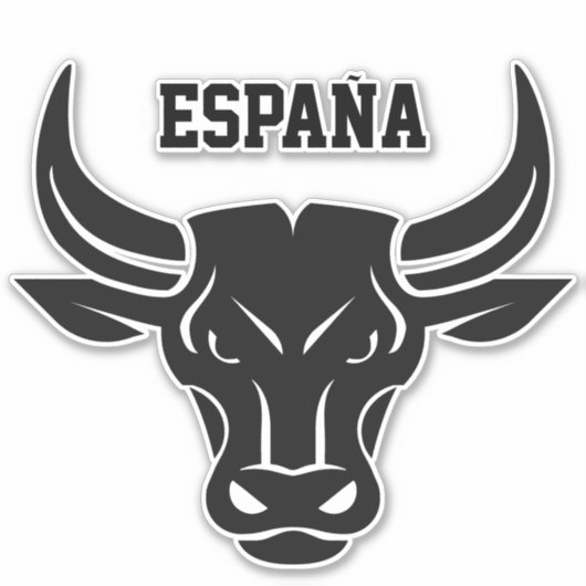 Aangepaste tekst Gestileerde stier Sticker (Voorkant)