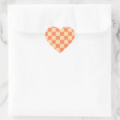 Aangepaste tekst Gingham patroon Hart Sticker (Tas)