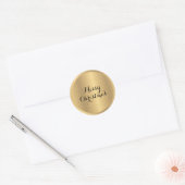 Aangepaste tekst Glamour Nep Goud Zalig Kerstfeest Ronde Sticker (Envelop)