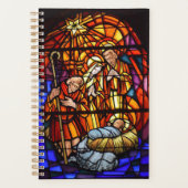 Aangepaste tekst Glas in lood Venster Geboorte Planner (Voorkant)