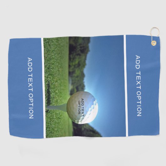 Aangepaste tekst Golf Drive Blue Golf Towel Golfhanddoek (Horizontaal)