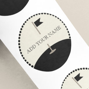 Aangepaste tekst golfvlag ronde sticker