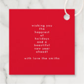 Aangepaste Tekst Goud Rood Vrolijk kerstfeest Bedankjes Labels (Achterkant)