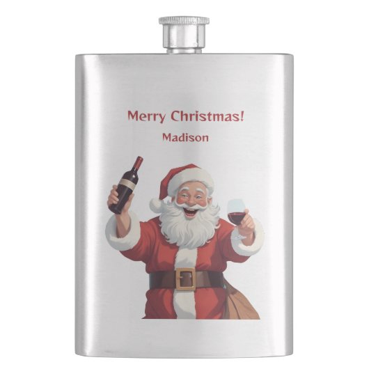 Aangepaste tekst Grappig Drink Kerstman Flacon (Voorkant)