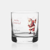 Aangepaste tekst Grappig Drink Kerstman Whisky Glas (Rechts)