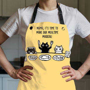 Aangepaste tekst Grappig Zwart Cat All-Over Print Schort