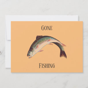 Aangepaste tekst Grappige forel is gaan vissen Feestdagenkaart