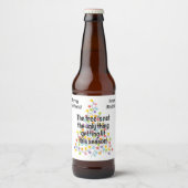 Aangepaste tekst Grappige verlichte kerstboom Bier Etiket (Voorkant)