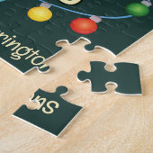 Aangepaste tekst Grappige verlichte kerstboom Legpuzzel (Zijkant)