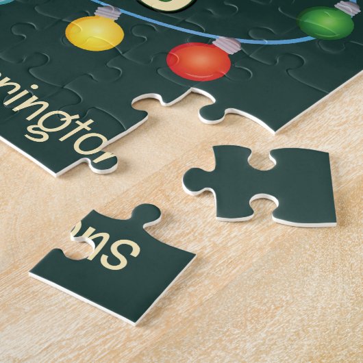 Aangepaste tekst Grappige verlichte kerstboom Legpuzzel (Zijkant)