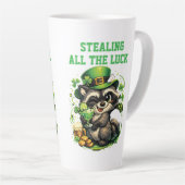 Aangepaste tekst Grappige wasbeer St. Patrick's Da Latte Mok (Rechterhoek)
