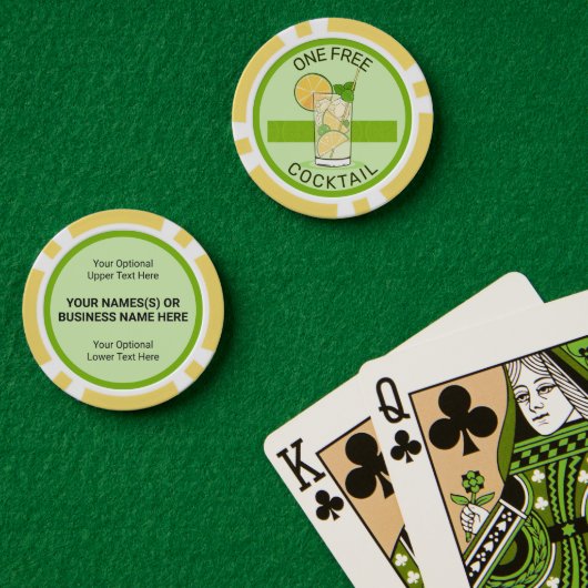 Aangepaste tekst Gratis Cocktail Poker Chips (Pokertafel (Dubbel))