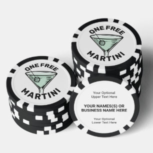 Aangepaste tekst Gratis Martini Poker Chips