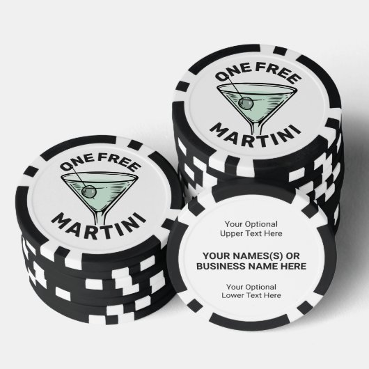 Aangepaste tekst Gratis Martini Poker Chips (Opstapeling)