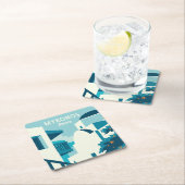 Aangepaste tekst Griekenland Vierkante Kartonnen Onderzetter (Insitu)