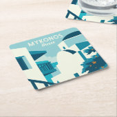 Aangepaste tekst Griekenland Vierkante Kartonnen Onderzetter (Schuin)