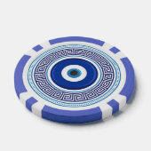 Aangepaste tekst Grieks patroon Evil Eye Nazar Poker Chips (Enkel)