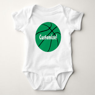 Aangepaste tekst Groen Basketball Romper