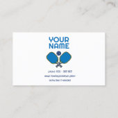 Aangepaste tekst groen & blauw Pickleball Visitekaartje (Achterkant)