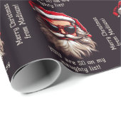 Aangepaste tekst Grumpy Santa Cadeaupapier (Rol Hoek)