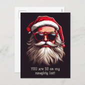 Aangepaste tekst Grumpy Santa Feestdagenkaart (Voorkant / Achterkant)