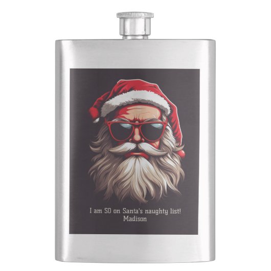 Aangepaste tekst Grumpy Santa Flacon (Voorkant)