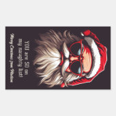 Aangepaste tekst Grumpy Santa Rechthoekige Sticker (Voorkant)