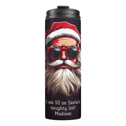 Aangepaste tekst Grumpy Santa Thermosbeker (Voorkant)