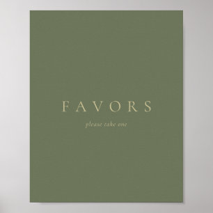 Aangepaste tekst gunst Simple Goud Salie Groen Poster