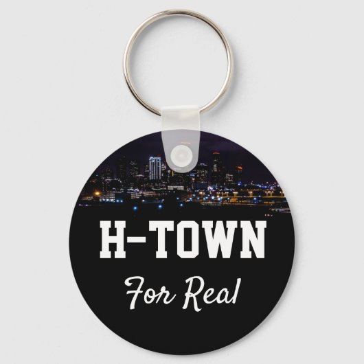 aangepaste tekst H Town for Real downtown Houston Sleutelhanger (Voorkant)