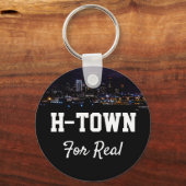 aangepaste tekst H Town for Real downtown Houston  Sleutelhanger (Voorkant)