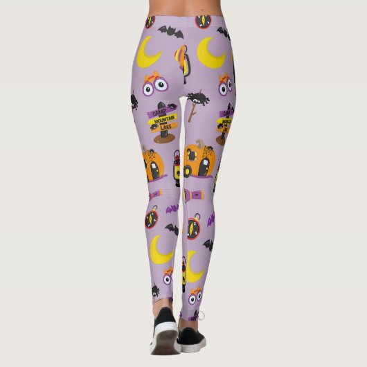 Aangepaste tekst Halloween Boo-tiful Camp Night Leggings (Achterkant)