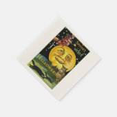 Aangepaste tekst  Halloween Moon Witch bekijken Servet (Hoek)