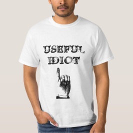 Aangepaste tekst handig Idiot  vingerpunt T-shirt