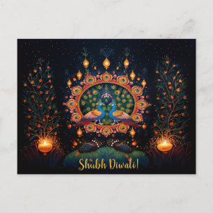 Aangepaste tekst 🦚🛕🤩 Happy Diwali Briefkaart