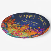 Aangepaste tekst, Happy Diwali Decorative Papieren Bordje (Gekanteld)