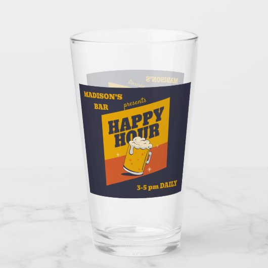 aangepaste tekst happy hour glas (Voorkant)