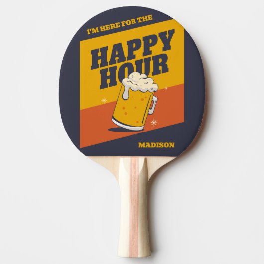 aangepaste tekst happy hour tafeltennisbatje (Voorkant)