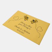 Aangepaste tekst Happy Love Bees Deurmat (Schuin)