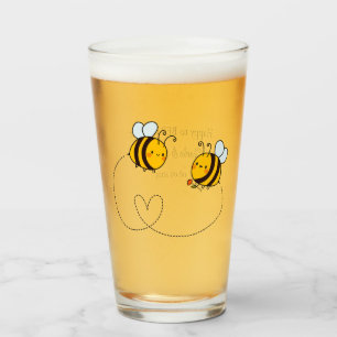 Aangepaste tekst Happy Love Bees Glas