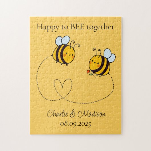 Aangepaste tekst Happy Love Bees Legpuzzel (Verticaal)