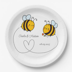 Aangepaste tekst Happy Love Bees Papieren Bordje