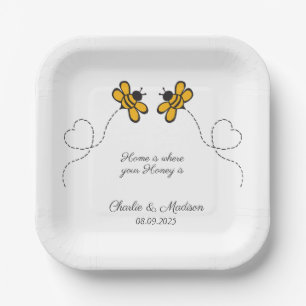 Aangepaste tekst Happy Love Bees Papieren Bordje