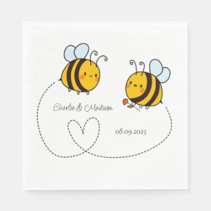 Aangepaste tekst Happy Love Bees Servet