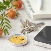 Aangepaste tekst Happy Love Bees Sleutelhanger (Zijkant)