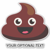 Aangepaste tekst Happy Poop Sticker (Voorkant)