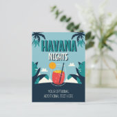 Aangepaste tekst "Havana Nights" Briefkaart (Staand voorkant)